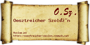 Oesztreicher Szolón névjegykártya